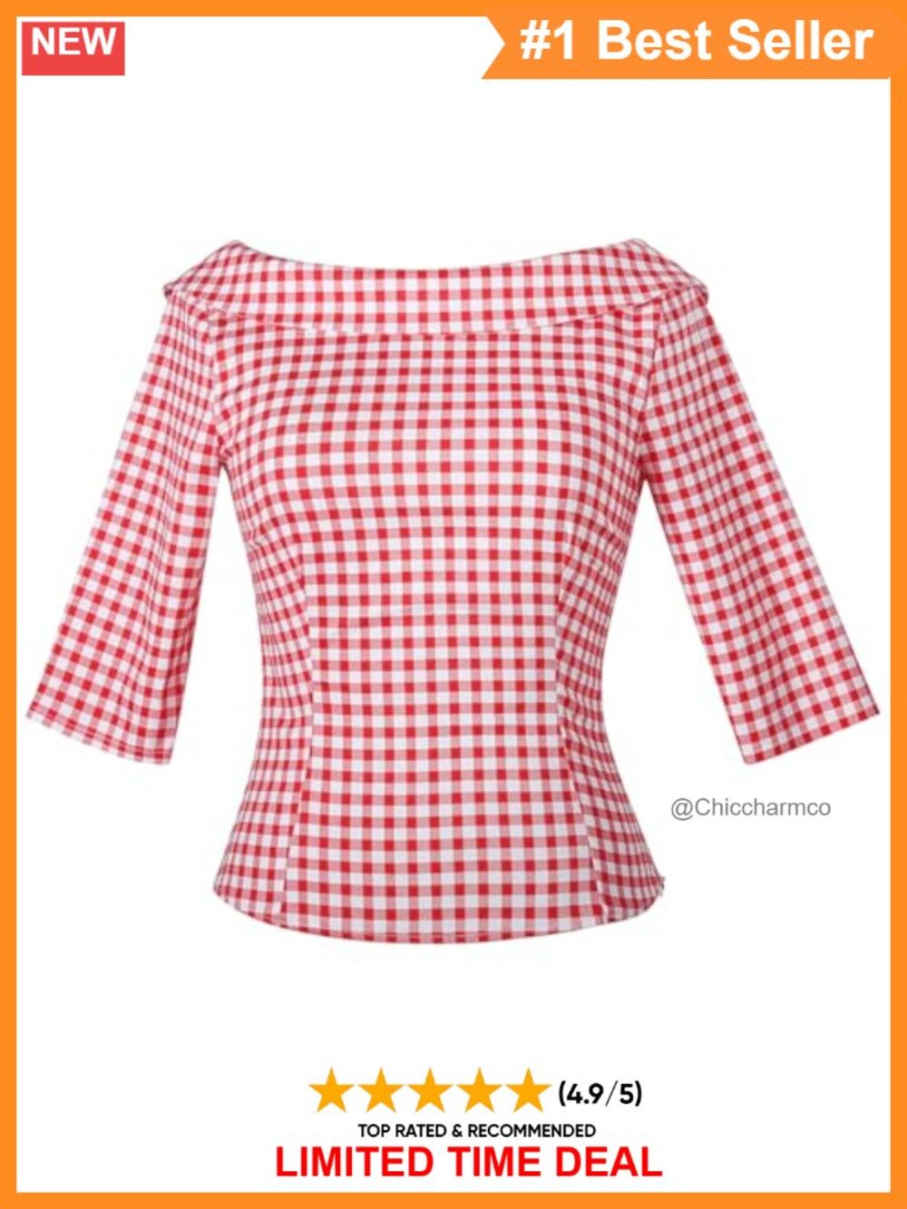 1950s Vintage Pinup Blouse Boat Neck Bow Tie Back Rockabilly Cotton